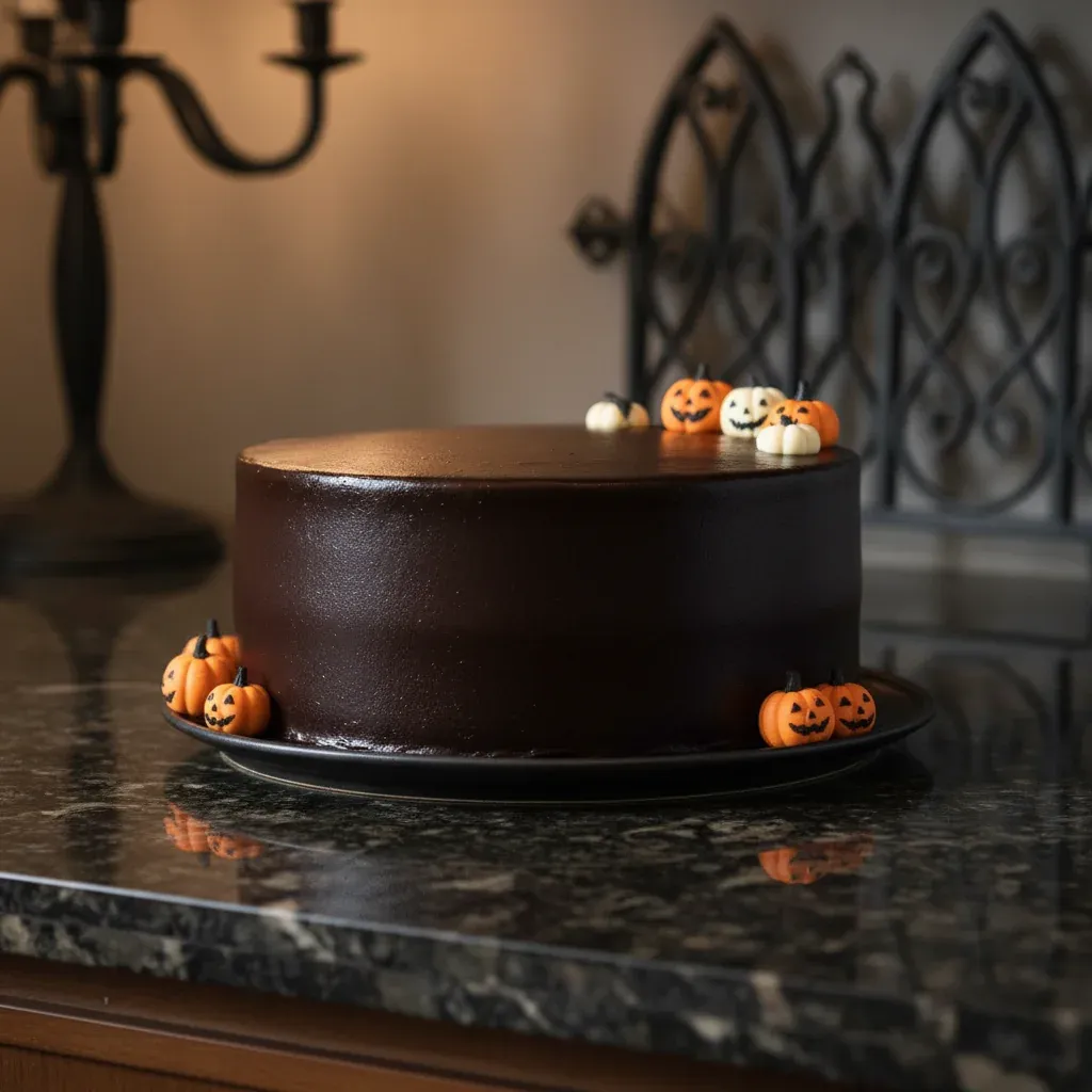 Black Velvet Halloween Cake