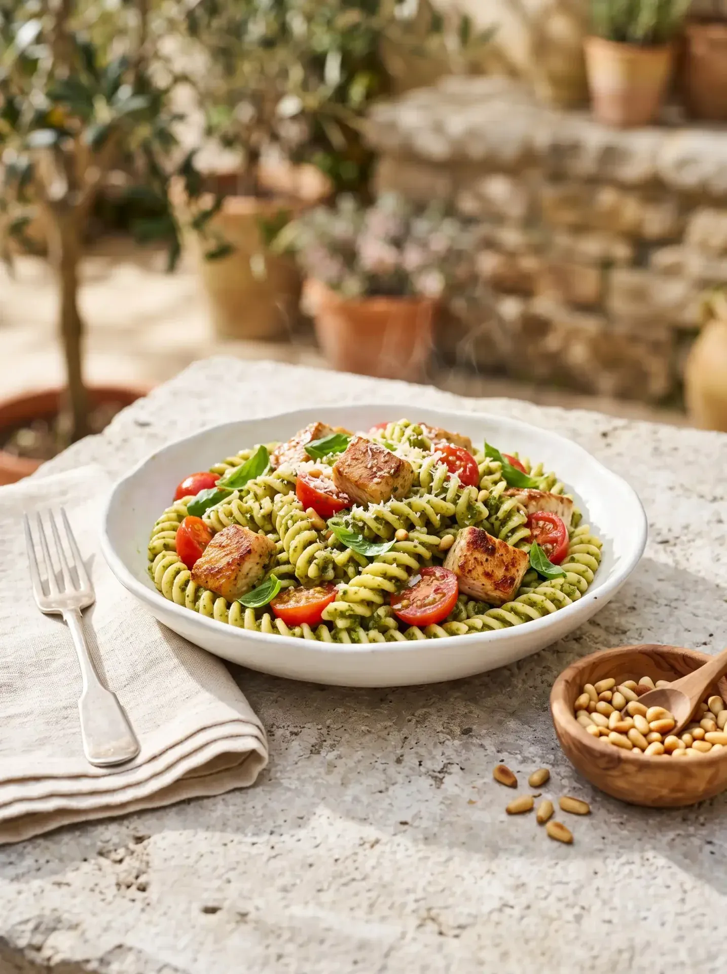 Easy Chicken Pesto Pasta Salad
