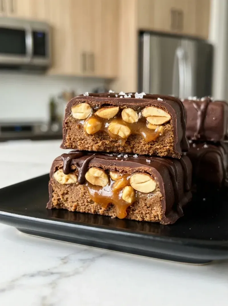 Homemade Protein Snickers Bars