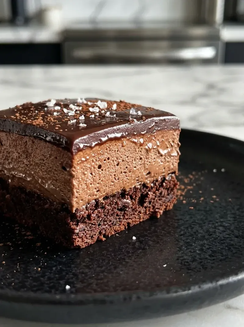 Layered Chocolate Mousse Brownies