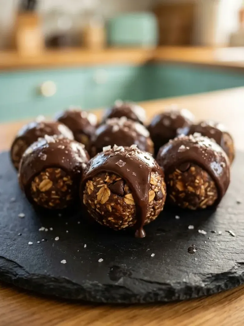 No-Bake Chocolate Peanut Butter Protein Balls