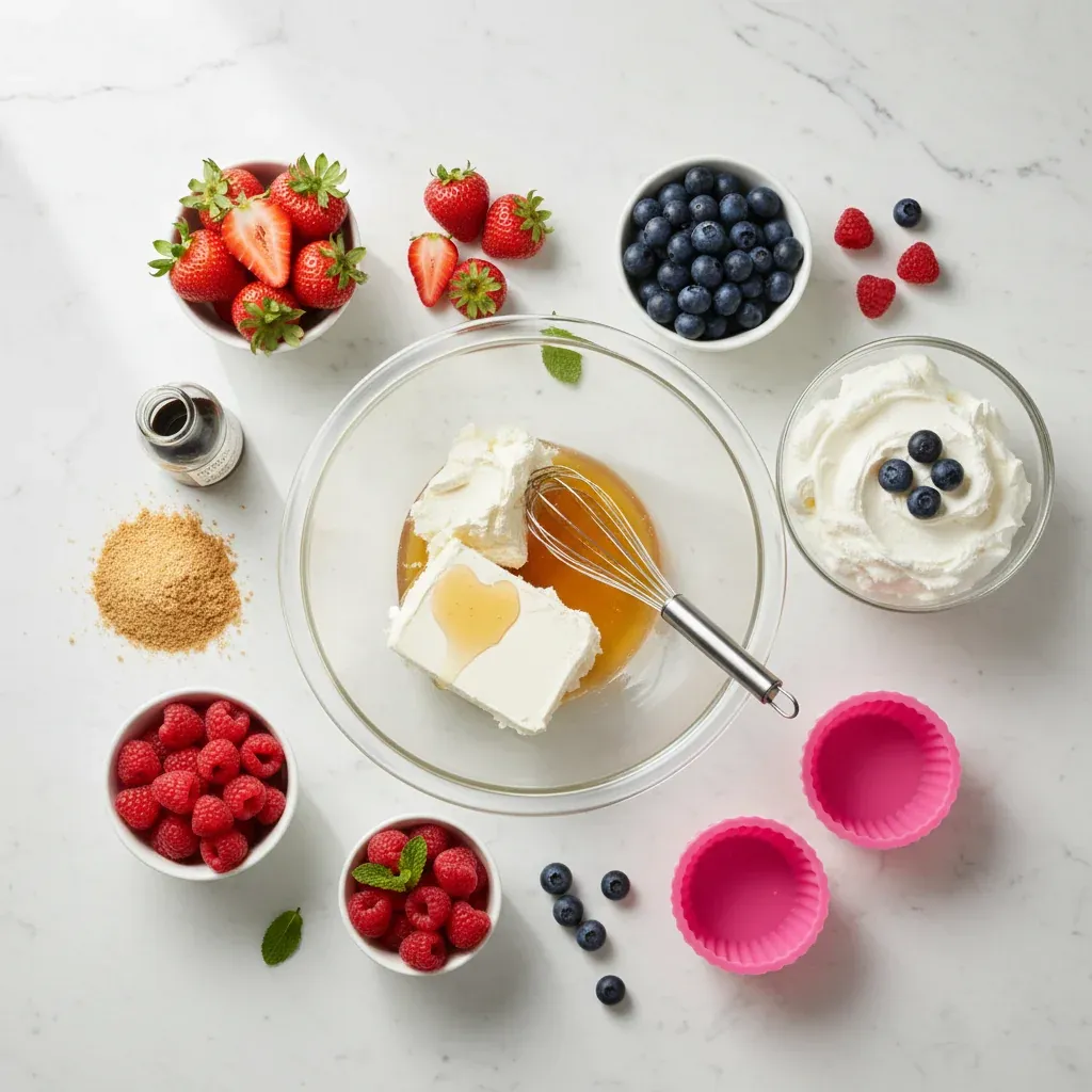 No Bake Mini Berry Swirl Cheesecakes – photo
