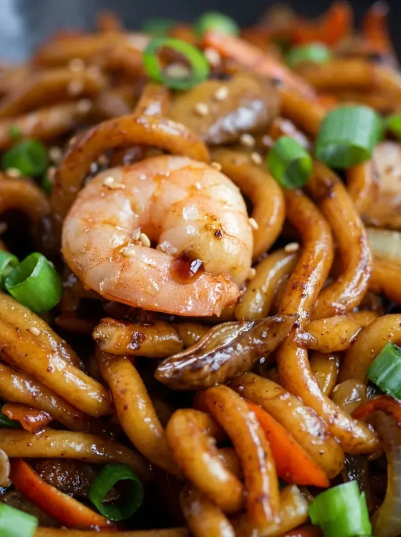 Yaki Udon With Shrimp – Quick Japanese Stir-Fry